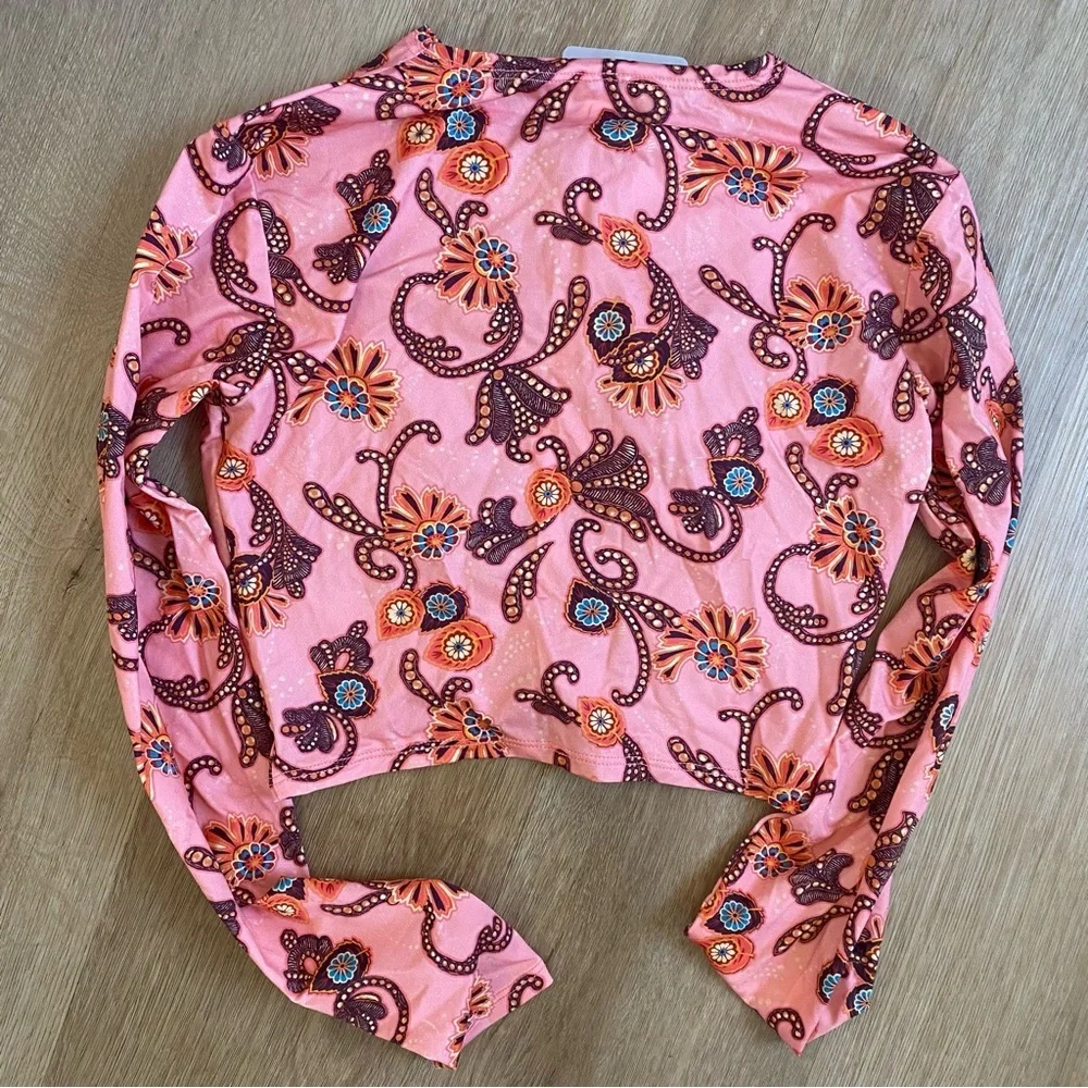 A.L.C. Ansel Rashguard Swim Top / Rosa Multi / - Picture 6 of 7